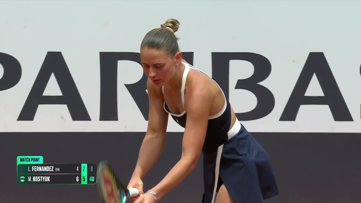 Marta moves on in Roma! Marta Kostyuk passes Fernandez's test 6-4, 6-2 and is into the next round. #IBI25