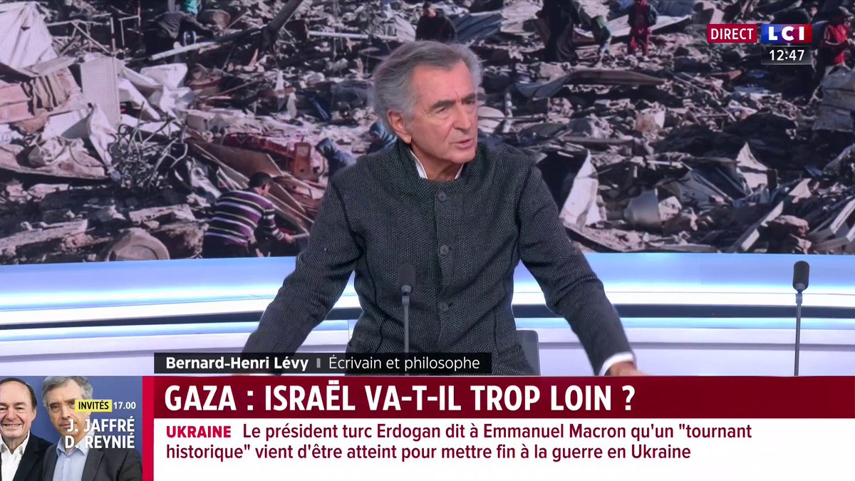 BHL est toujours aussi grotesque dans son soutien inconditionnel au crime contre l’humanité de Netanyahu. C’est une valeur sûre.