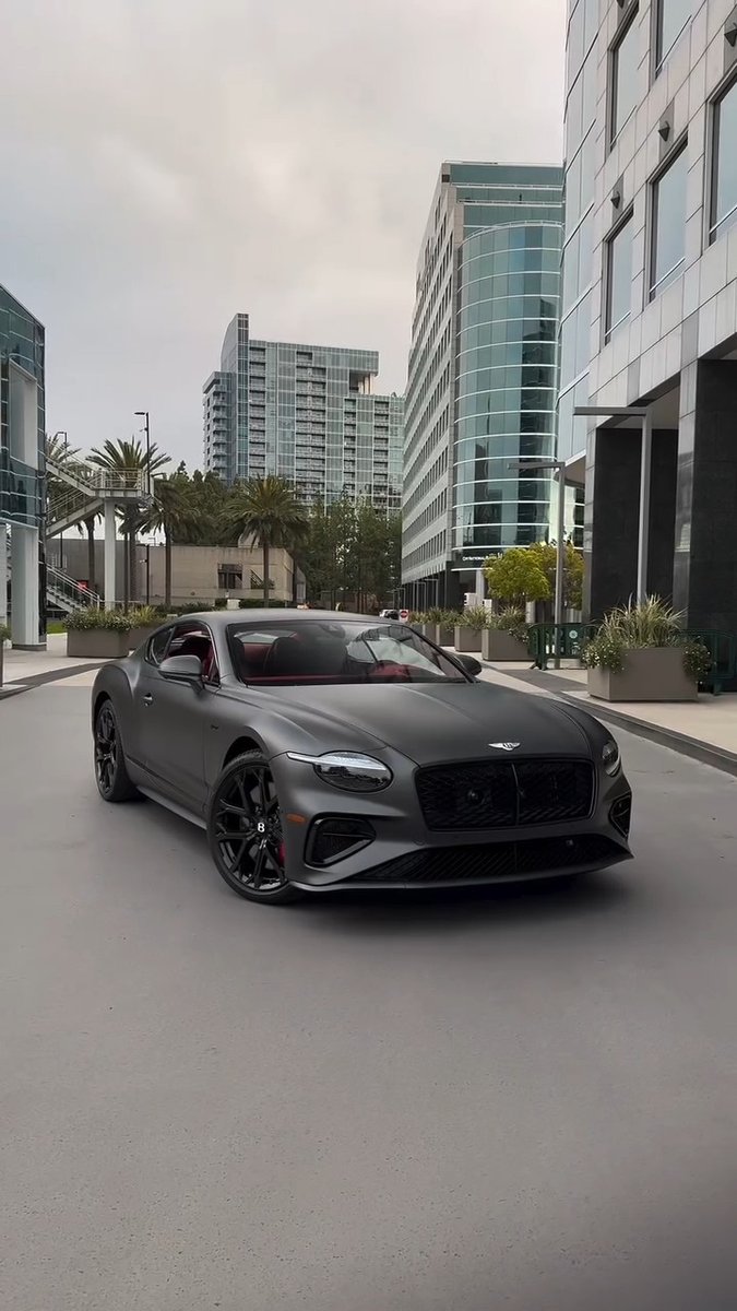 2025 Bentley Continental GT Speed finished in bold Anthracite Satin with a striking all-red interior