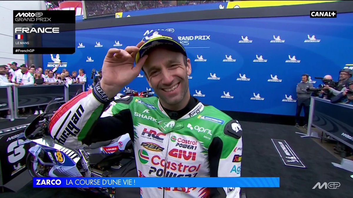 🗣️ "C'est une fois dans une vie et c'est aujourd'hui" La première réaction de Johann Zarco après sa deuxième victoire en MotoGP 🥹❤️ #FrenchGP | #MotoGP