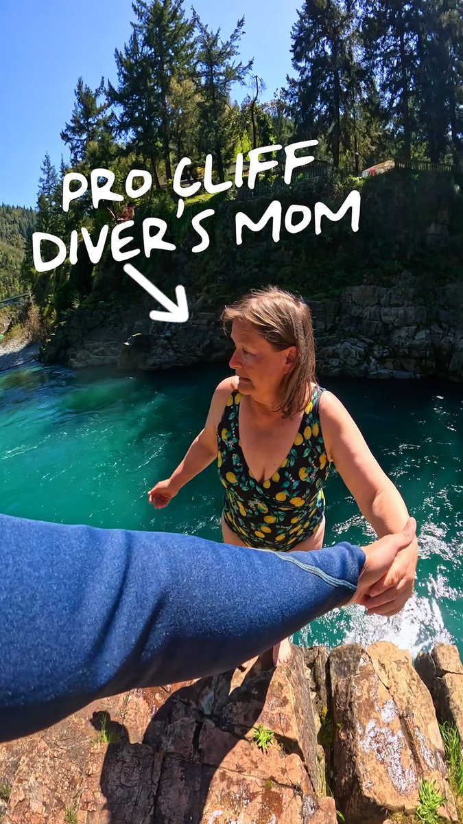 Wholesome #MothersDay backflip lessons 🥹 #GoProFamily member + professional cliff diver Ossy Ali is celebrating his mom by teaching her some tricks of the trade. #GoPro #CliffDiving #Mom #Mother #Backflip #Cute