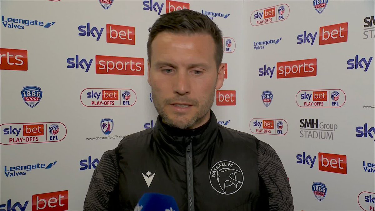 "They've got a fantastic squad." 👏 Mat Sadler shares his thoughts ahead of Walsall's League Two play-off match against Chesterfield 🗣️