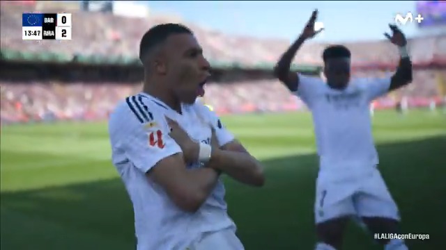 Mbappé va por libre: hat trick del francés en su primer Clásico en Barcelona. #LALIGAEASPORTS #LaCasaDelFútbol