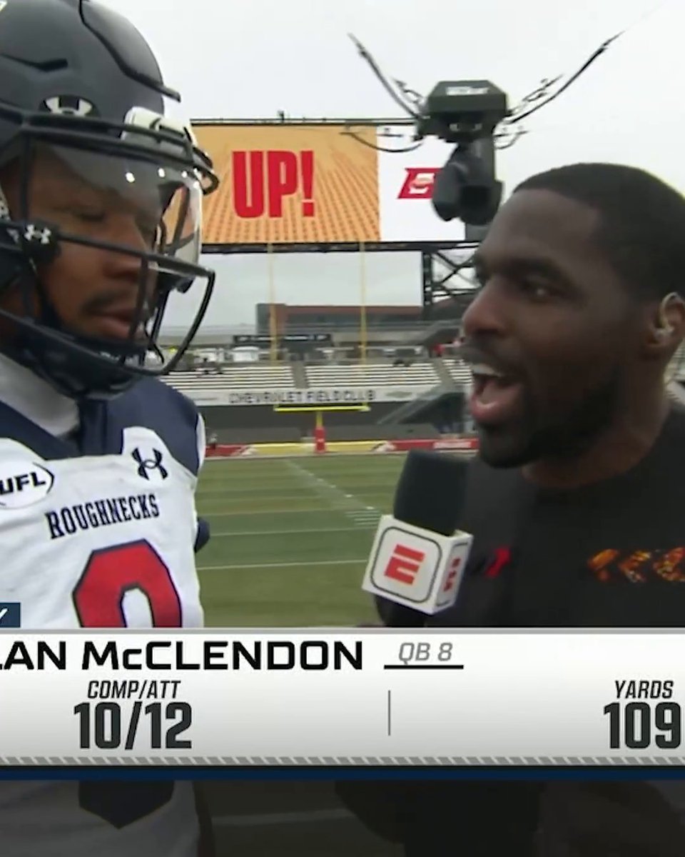 .Houston Roughnecks QB Jalan McClendon said he was going to throw a TD for his mom on Mother's Day. He delivered ❤️ United Football League