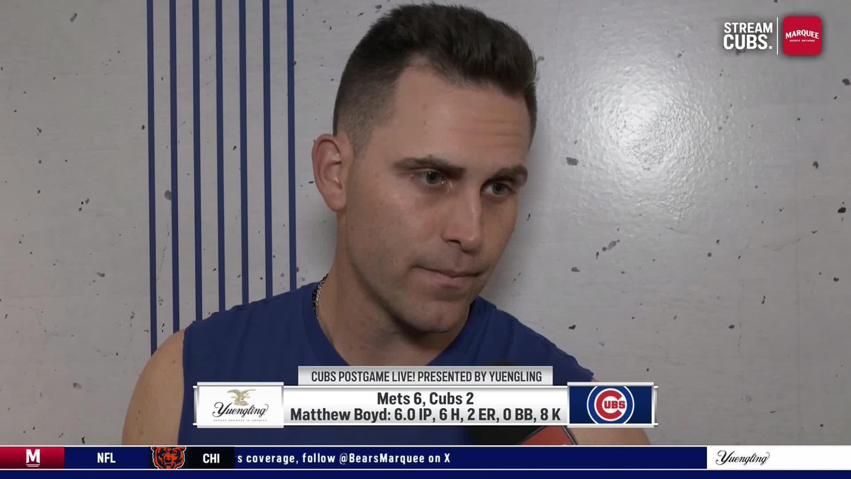 “That’s our job as a starter, it’s always important … the bullpen’s been amazing for us.” Matthew Boyd on the need for Cubs starters to go deep into games.