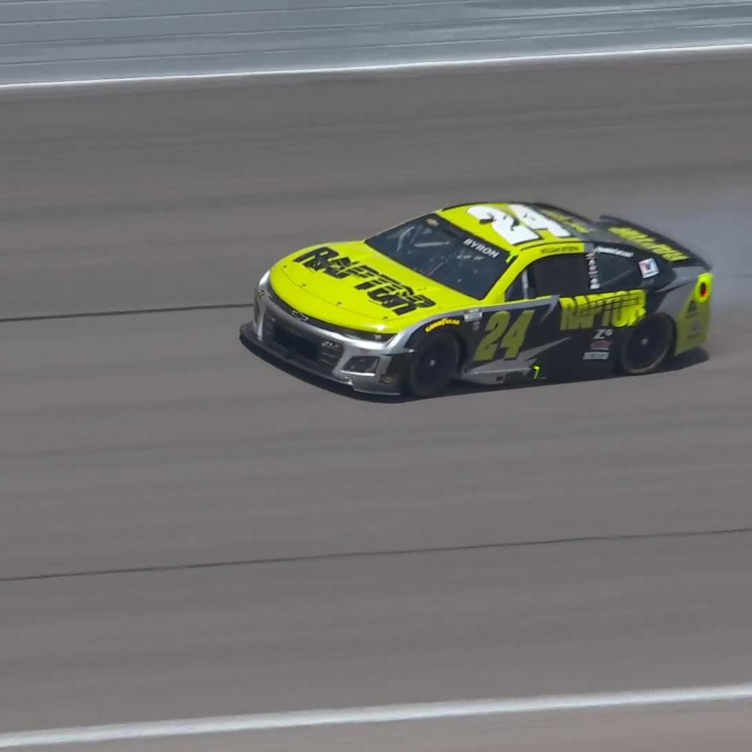 There's issues on the No 24! William Byron makes it to pit road.