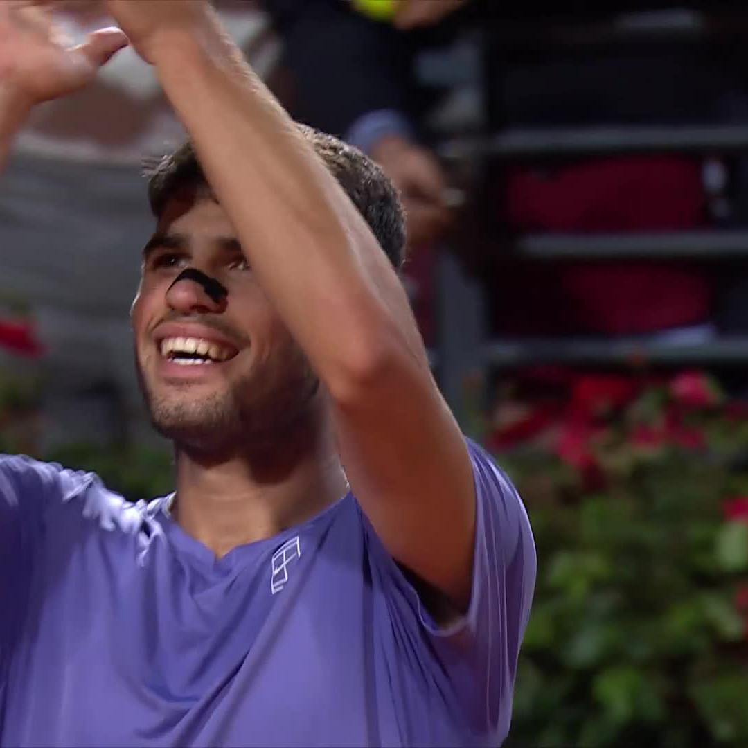 Signed. Sealed. Delivered ✅ Carlos Alcaraz defeats Djere 7-6 6-2 to punch his ticket in the #IBI25 last 16 🎟️