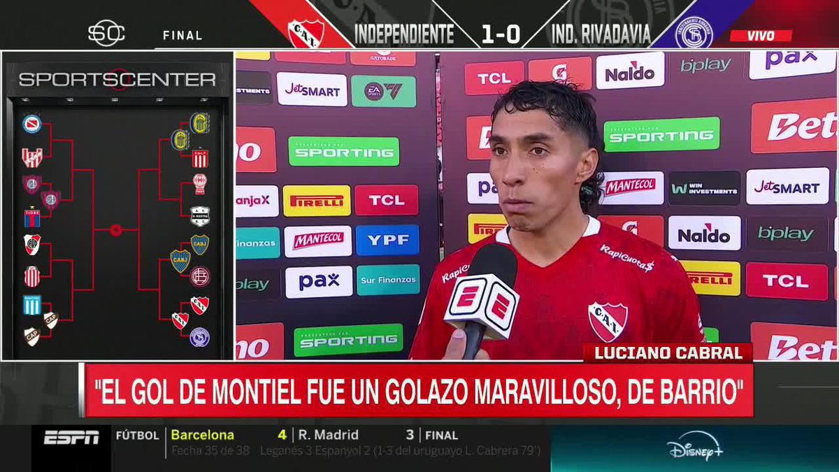 "SABEMOS QUÉ JUGADORES VAMOS A ENFRENTAR." Luciano Cabral ya palpita el partido ante Boca en La Bombonera. 📺 #SportsCenter | #DisneyPlus