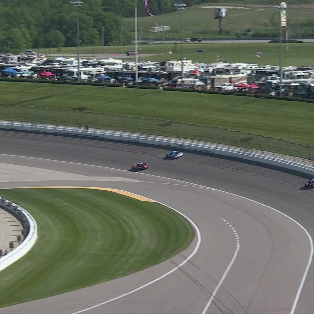 The No. 6 is in the wall! The yellow flag is out on Lap 195!