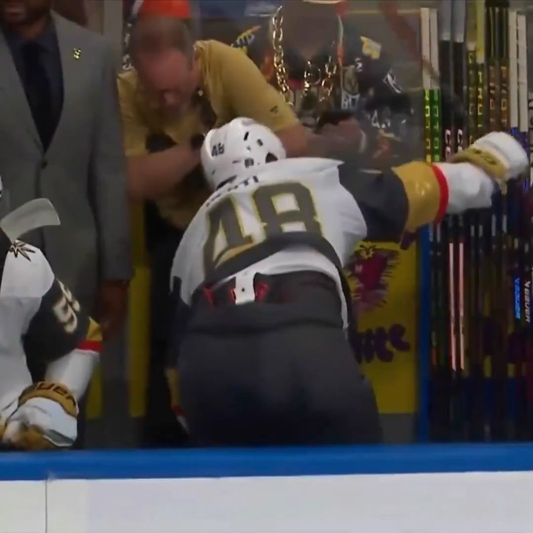 Still can’t get over Tomas Hertl going for the stick smash and accidentally injuring his own trainer 😬🤕