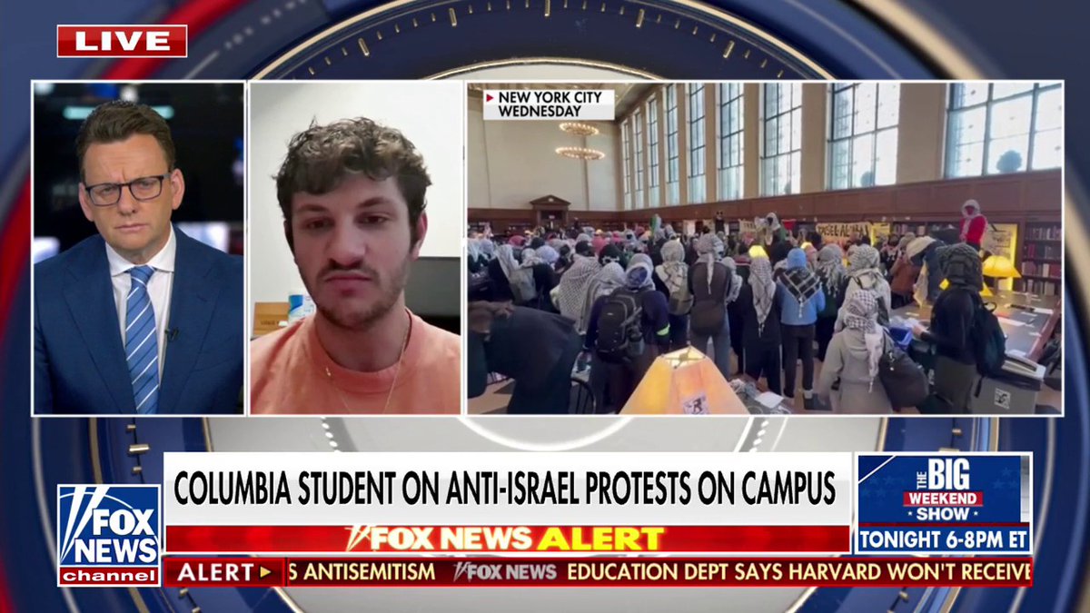 Columbia University student breaks down the moment when anti-Israel agitators stormed a library during finals week on ‘FOX News Live.’