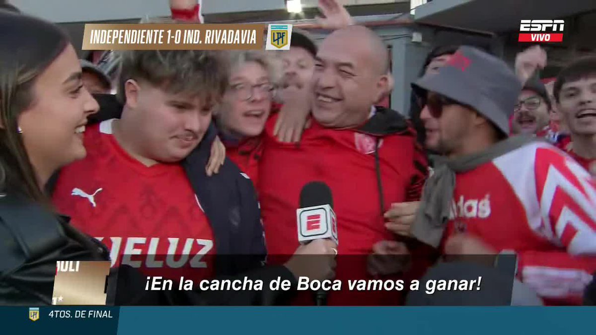 "EN LA CANCHA DE BOCA VAMOS A GANAR Y LA VUELTA VAMOS A DAR" 👹 El HIT que sonó a la salida del Libertadores de América, luego de la clasificación de Independiente a 4tos del #TorneoApertura 📺 #ESPNFútbol1 | #DisneyPlus