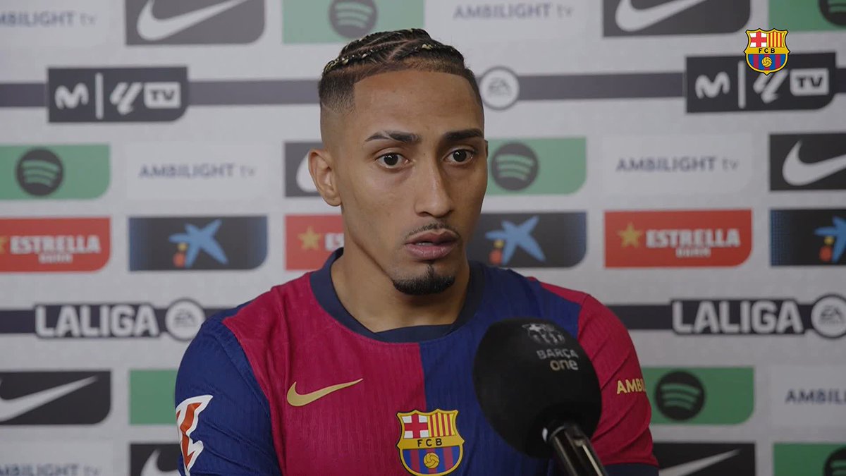 🎙️ RAPHINHA: “I think that after the second goal, the most important thing was for the team to stay calm and to look for the first goal to give us the strength that we wanted to win the match.” #ElClásico