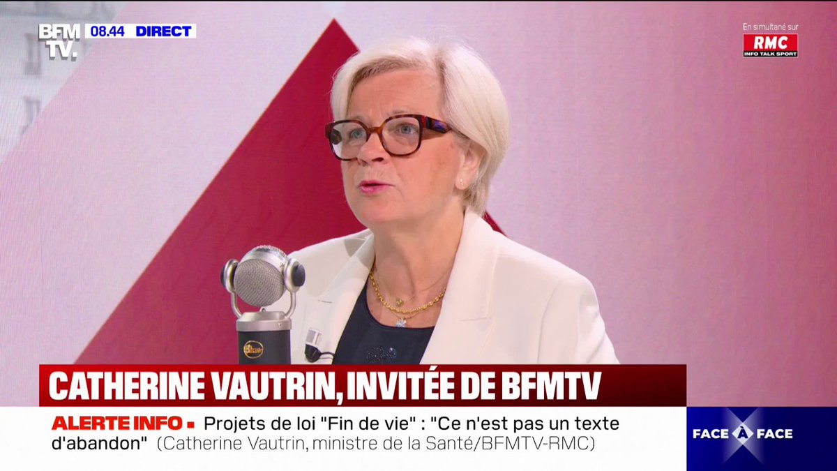 Fin de vie: "Je dépose un amendement dans lequel je précise que c'est le malade qui doit s'administrer lui-même le produit", déclare Catherine Vautrin
