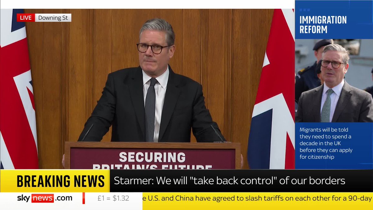 "I believe we need to reduce immigration significantly" PM Sir Keir Starmer is holding a news conference in Downing Street, setting out his plans to dramatically reduce net migration Live updates ➡️ 📺 Sky 501, Virgin 602, Freeview 233 and YouTube