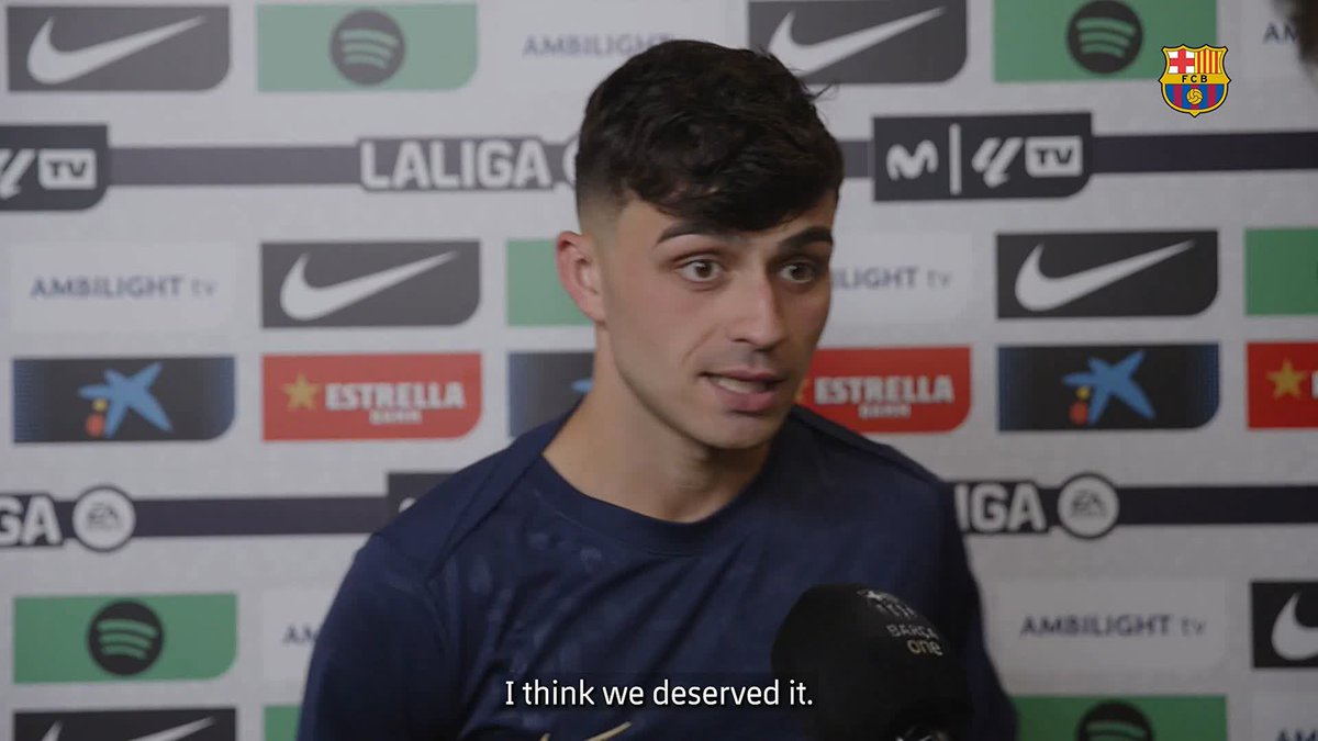 🎙️ PEDRI: “We knew that for us it was a final that we had to go out with a lot of energy after what happened at Inter, which was hard for the team, but well, we knew that it was a final for us and we went out with everything we had.” #ElClásico