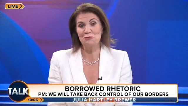 "How on earth do we think you're going to be able to control the visas that you yourself hand out, when you won't control the welfare system." Julia Hartley-Brewer says nobody believes Keir Starmer's pledge to crack down on immigration. Julia Hartley-Brewer