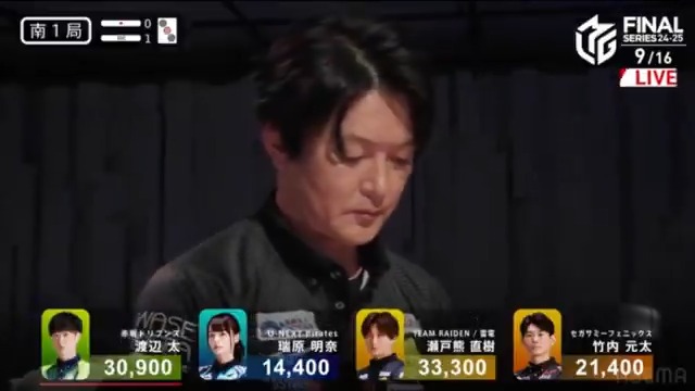 #Mリーグ 2024-25試合ダイジェスト📹 南1局1本場、#瀬戸熊直樹 選手の跳満ツモ! 先制リーチの瑞原選手が🀈🀋 仕掛けた太選手が🀉🀌待ち聴牌! しかし手を崩さず構えていた瀬戸熊選手が 🀝🀠待ちでリーチに挑み一発ツモ! 裏ドラも乗せて3000・6000の大きな一撃⚡ 👇動画タップで今すぐ無料視聴