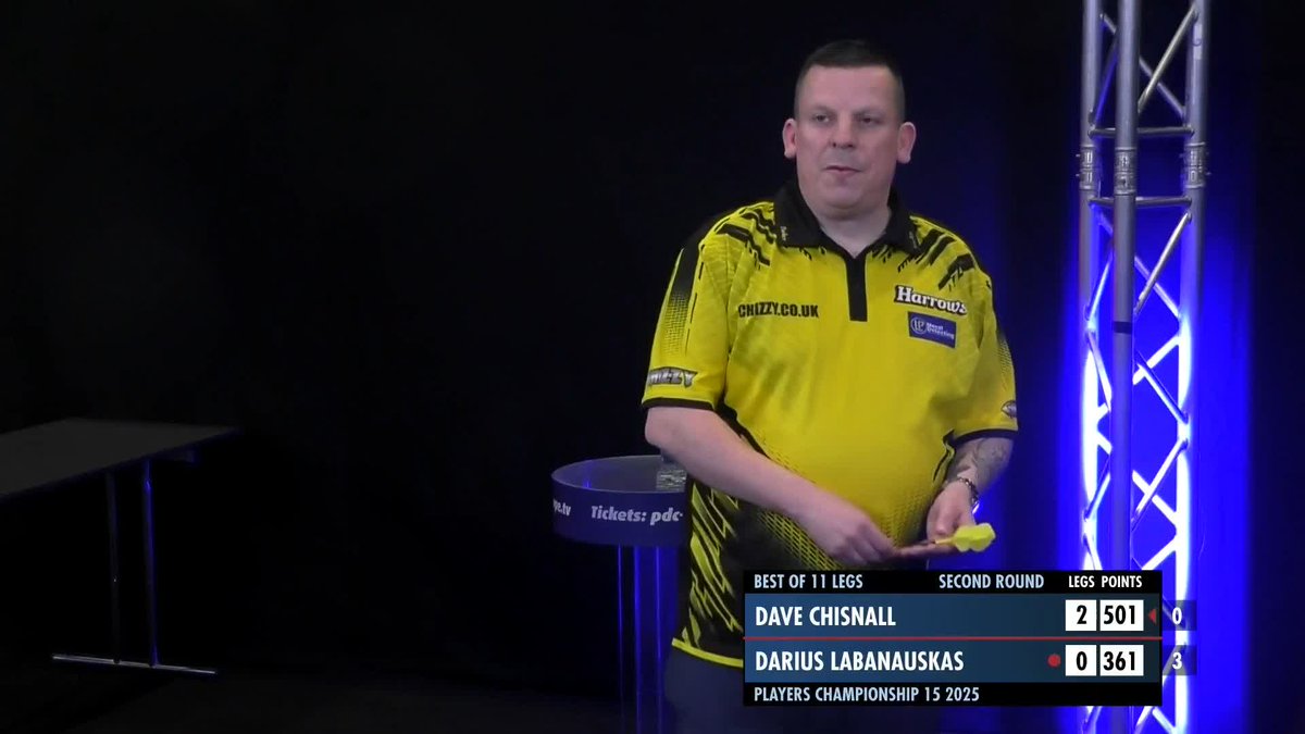 CHIZZY HITS A NINE! 🤩9️⃣ Dave Chisnall is on fire in Hildesheim! After winning the opening two legs with 87 checkouts, Dave Chisnall finds the perfect leg to take a 3-0 lead over Darius Labanauskas! 📺 #PC15