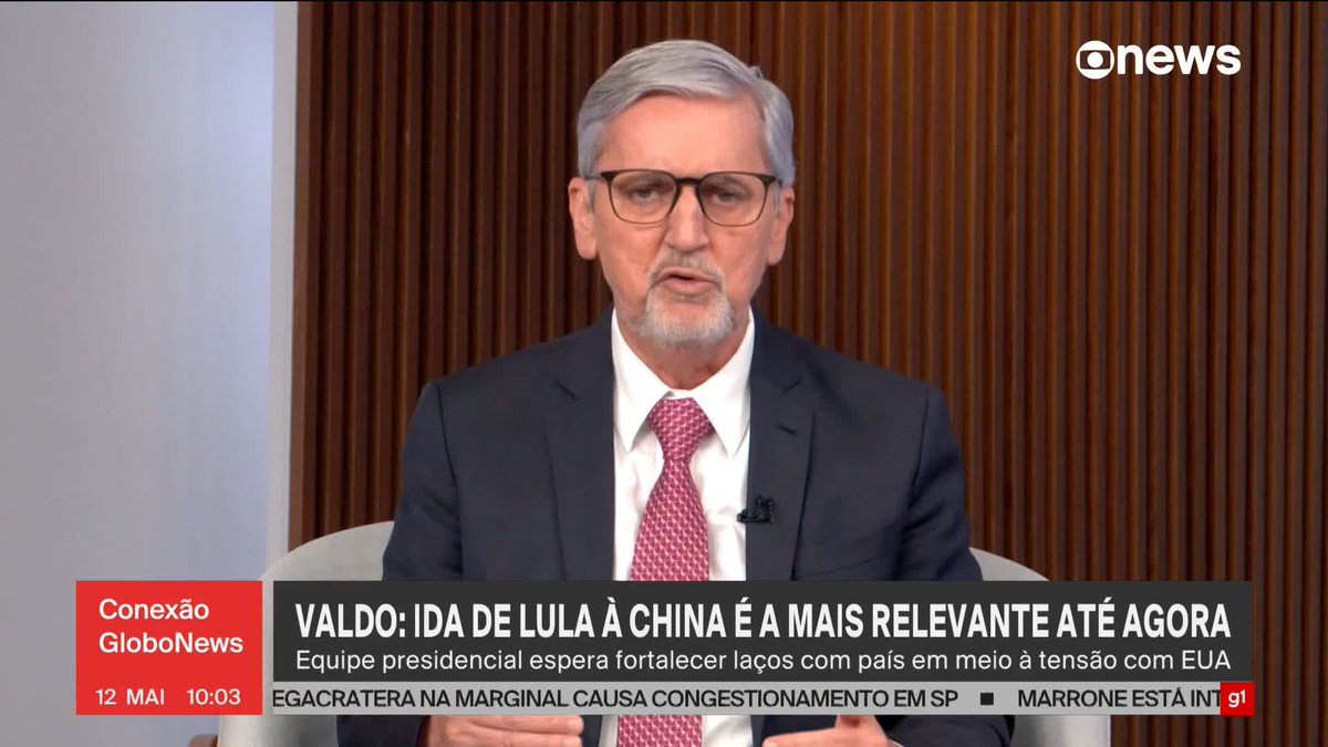 .Valdo Cruz comenta que ida de Lula à China é a mais relevante até agora: “Foi muito bem preparada com antecedência. [...] O Brasil aposta muito no mercado chinês.” ➡ Assista ao #ConexãoGloboNews: #GloboNews