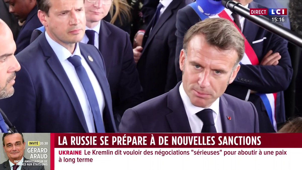 🗣️ "Soit la Russie de Mr. Poutine est sérieuse et veut la paix, soit elle n'est pas sérieuse et nous devons sanctionner encore davantage" lance Emmanuel Macron