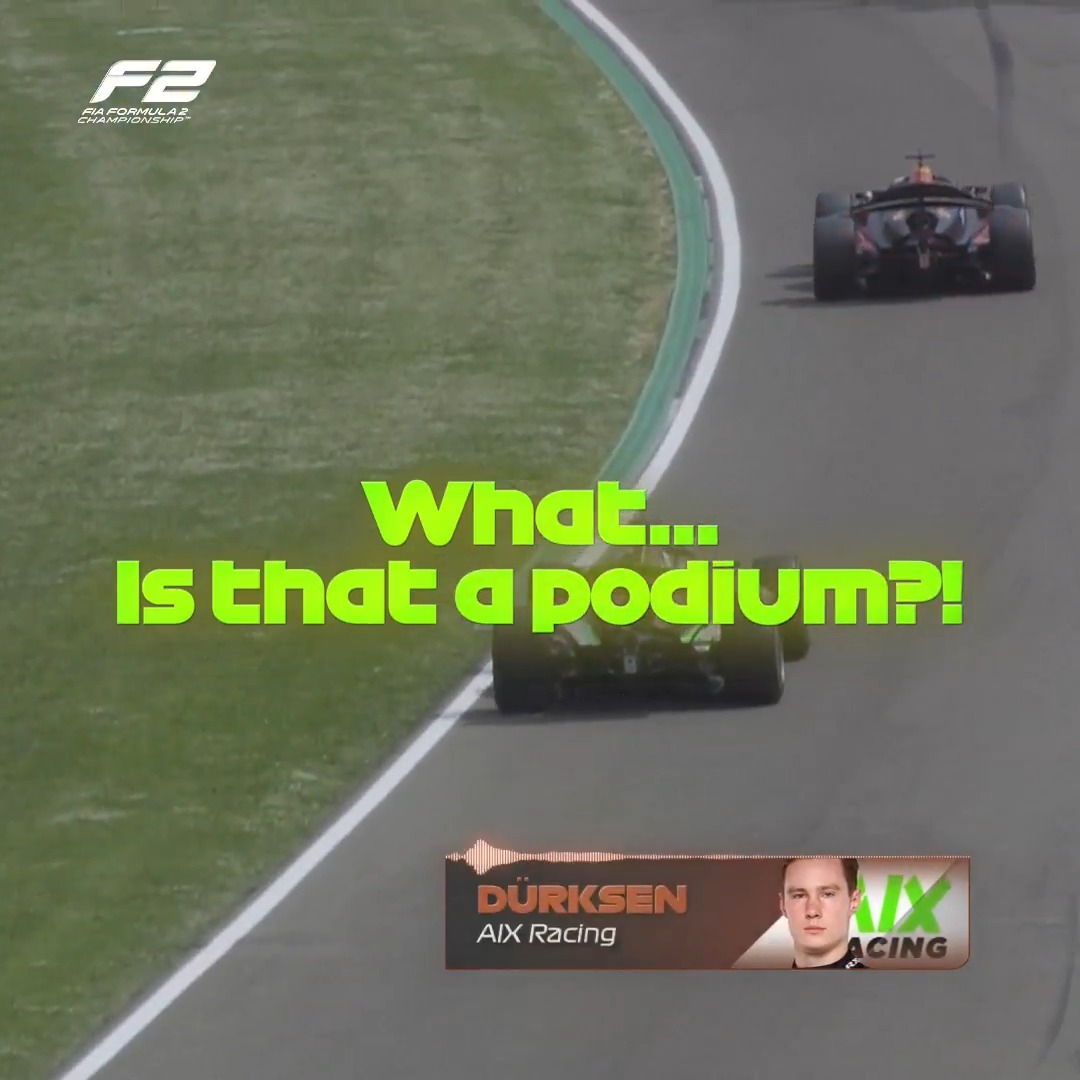 A moment for the history books 📚 Joshua Duerksen 🇵🇾 not only secured his first podium, but also the first podium for Paraguay in last year's Imola Feature with a third place finish 🥉🇵🇾 #F2 #ImolaGP