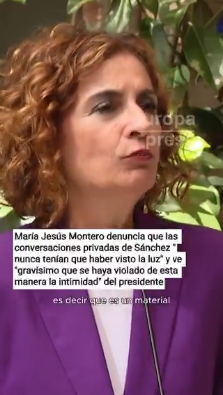 María Jesús Montero: "Es un material que nunca tenía que haber visto la luz. Me parece gravísimo que se haya violado la intimidad, los derechos del presidente". ¿No le pareció gravísimo violar la intimidad de la pareja de Ayuso? La hipocresía socialista.