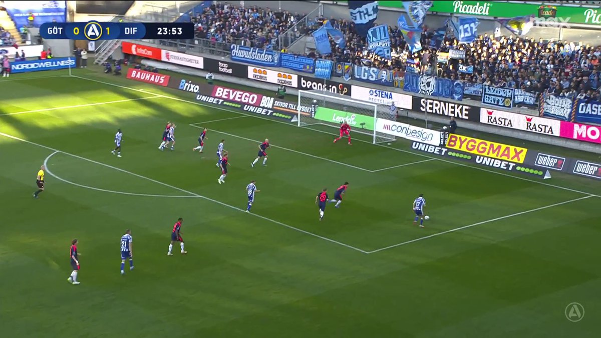 Kvitterat på Gamla Ullevi! Imam Jagne skickar in en boll som styrs i mål via Marcus Danielson ⚪🔵 📲 Se matchen på Max