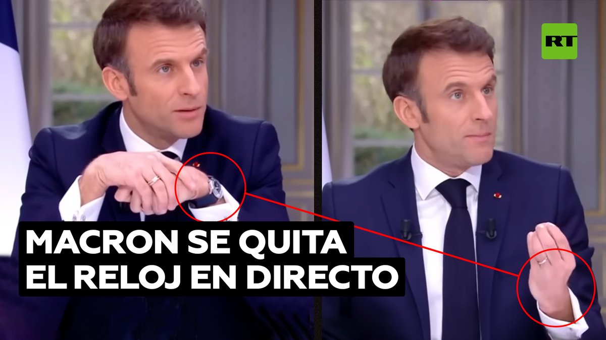 ❓⌚️La habilidad de Macron para esconder objetos no es nueva, ¿recuerdan cuando en 2023 se quitó un lujoso reloj en directo?