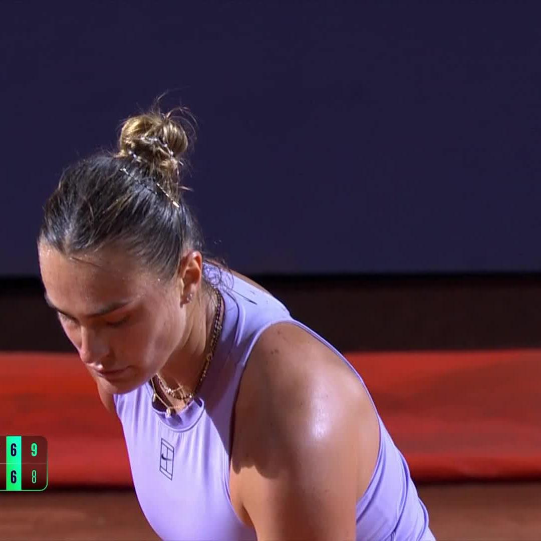 The will to win 😤 Sabalenka Aryna defeats a resurgent Kostyuk after a nail bitting second set, 6-1, 7-6(8)! #IBI25