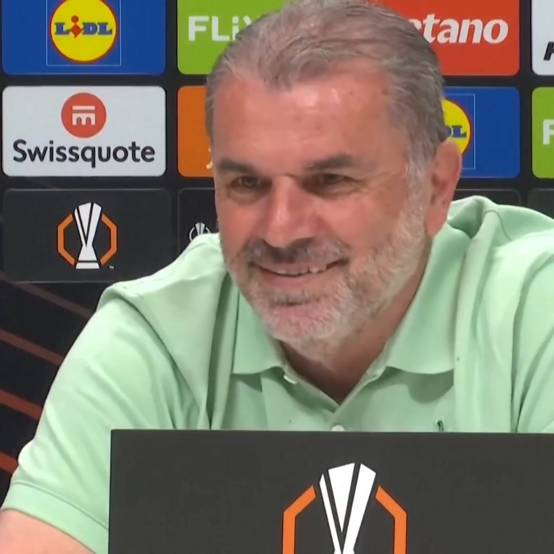 "I'm putting them in cotton wool for the next 10 days" Ange Postecoglou is taking no risks with his Tottenham team ahead of the Europa League final 😅