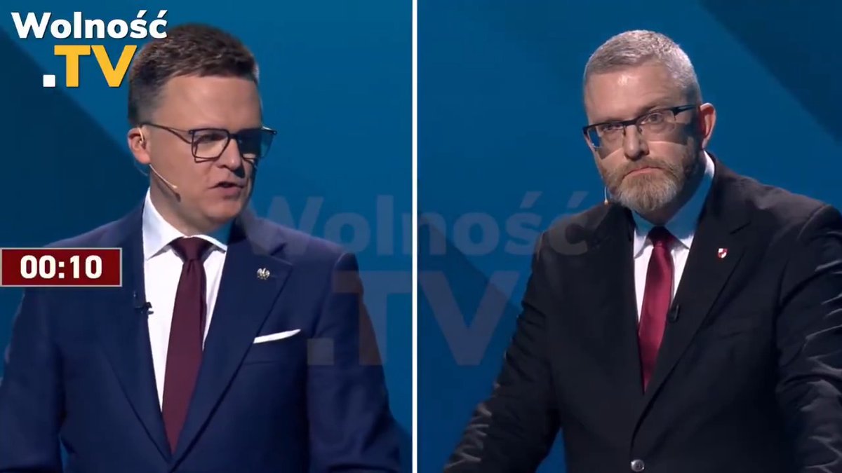 ‼️BRAUN VS HOŁOWNIA‼️ Co Pan wie o ustaleniach Merza z Tuskiem? Czy potwierdza Pan rewelacje Die Welt, że po wyborach reeksport migrantów ruszy do nas pełną parą? #debata Grzegorz Braun Konfederacja Korony Polskiej #debataTVP