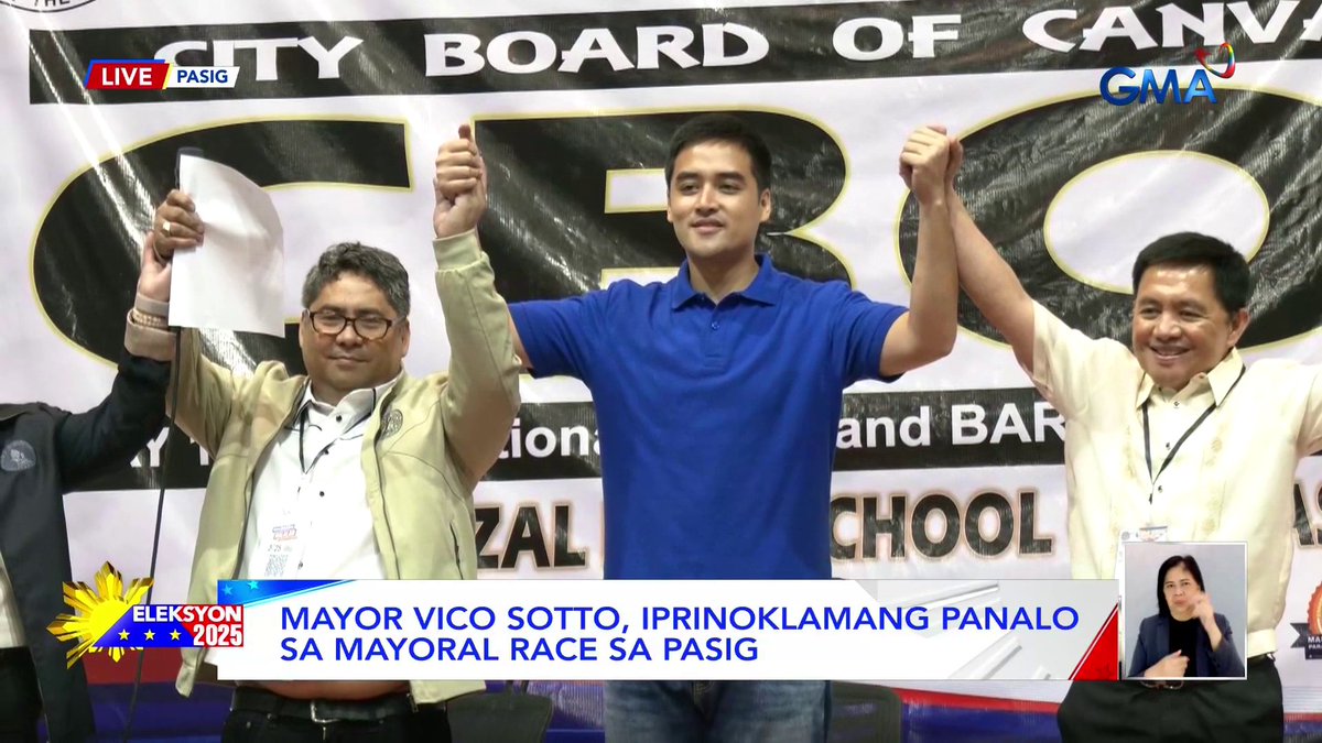 Mayor Vico Sotto, iprinoklamang panalo sa mayoral race sa Pasig. Panoorin ang 32-hour special coverage ng GMA Integrated News para sa #Eleksyon2025! WATCH: