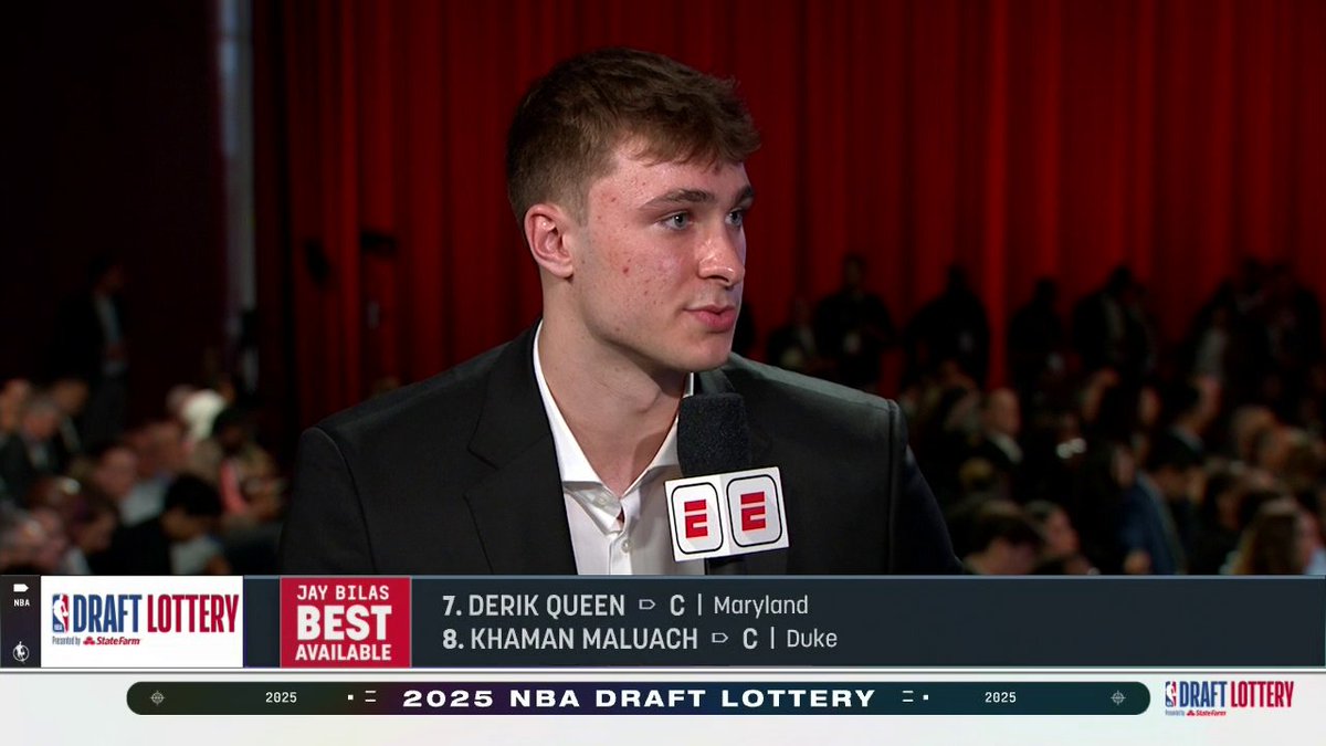 Projected first overall pick Cooper Flagg joined the set after the Mavs secured the No. 1 pick 🎙️