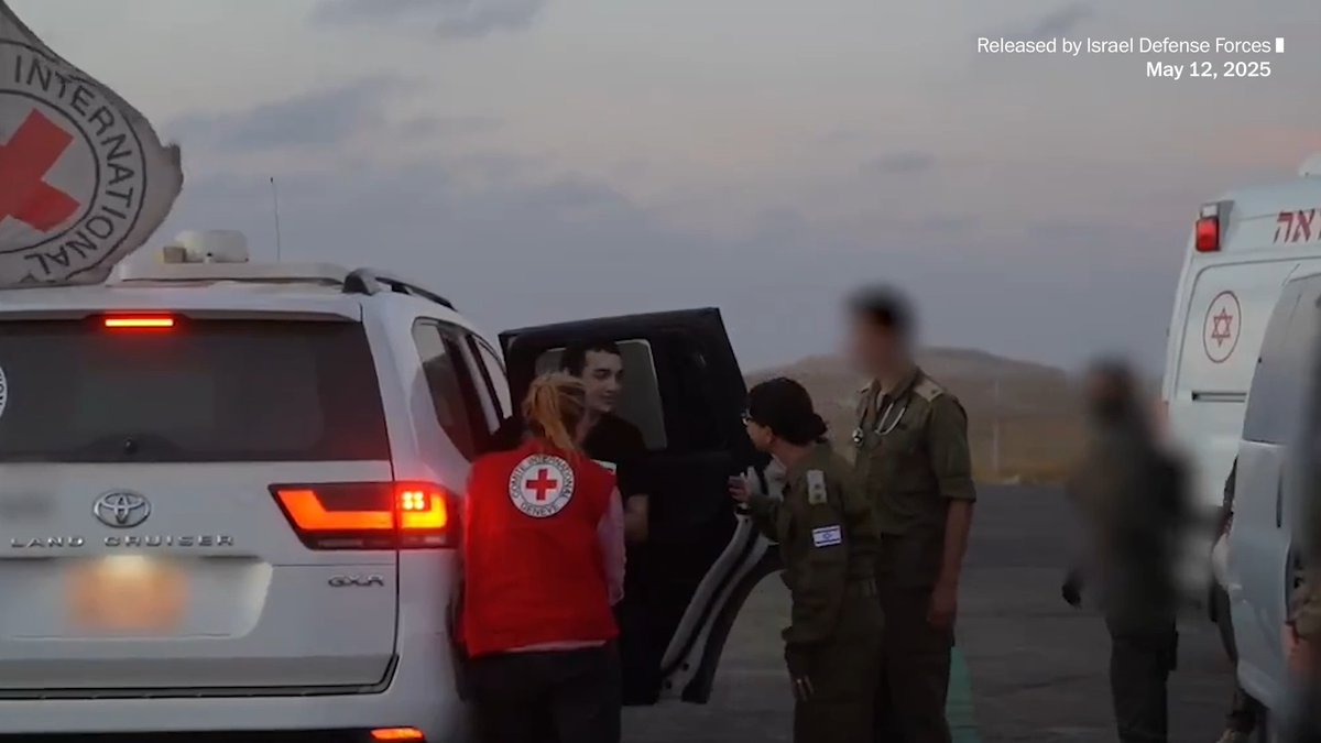 Edan Alexander, an Israeli-American hostage, was released by Hamas on May 12. This footage was provided by the Israel Defense Forces. Read more about Alexander here: