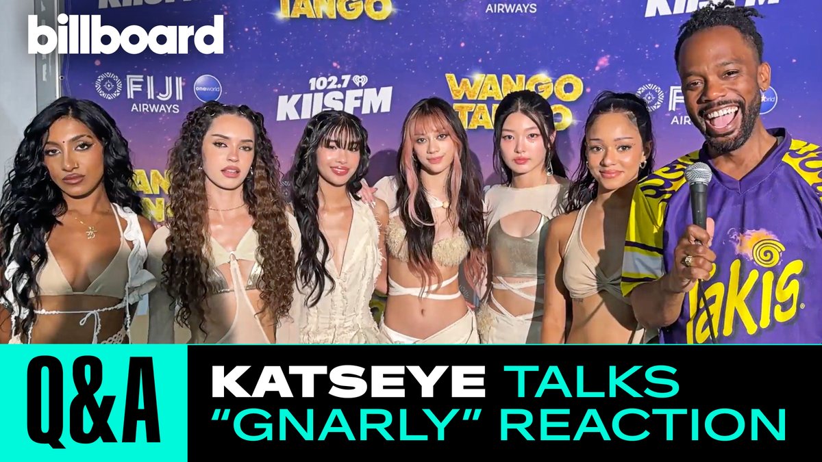 .KATSEYE caught up with #BillboardNews before their debut U.S. performance of "Gnarly" at #WangoTango 🔥