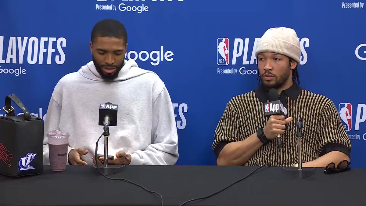 Jalen Brunson gives an opening statement wishing the best for Jayson Tatum: "Thoughts and prayers with him. Just praying for the best"