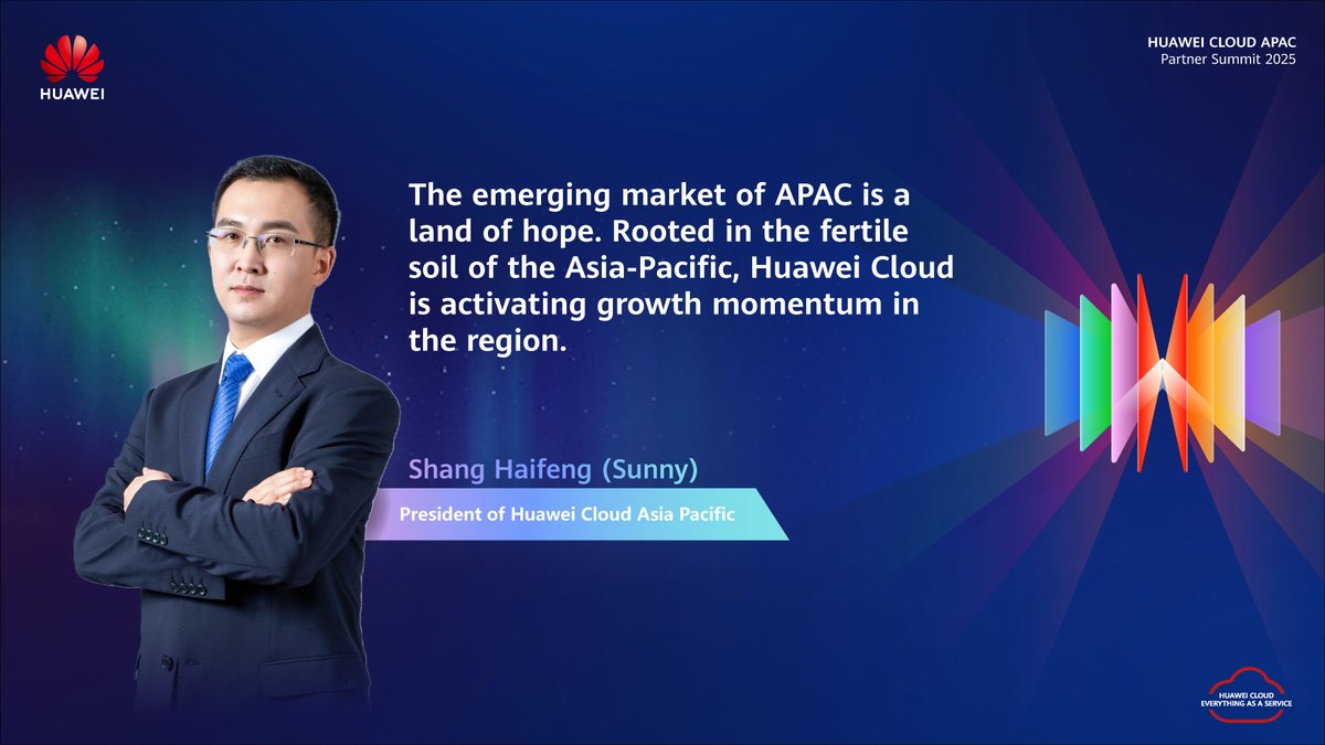 President of #HuaweiCloud Asia Pacific, Shang Haifeng officially launched the Partner Sales Acceleration Plan 2.0 at the #Huawei Cloud APAC Partner Summit 2025 in Thailand. He discussed Huawei Cloud's vision to drive growth, including establishing a Partner Capability Center and expanding local initiatives and investments. Learn more from #HuaweiCloudAPACPartnerSummit2025: #HuaweiCloudAPAC #GoTogetherGrowTogether
