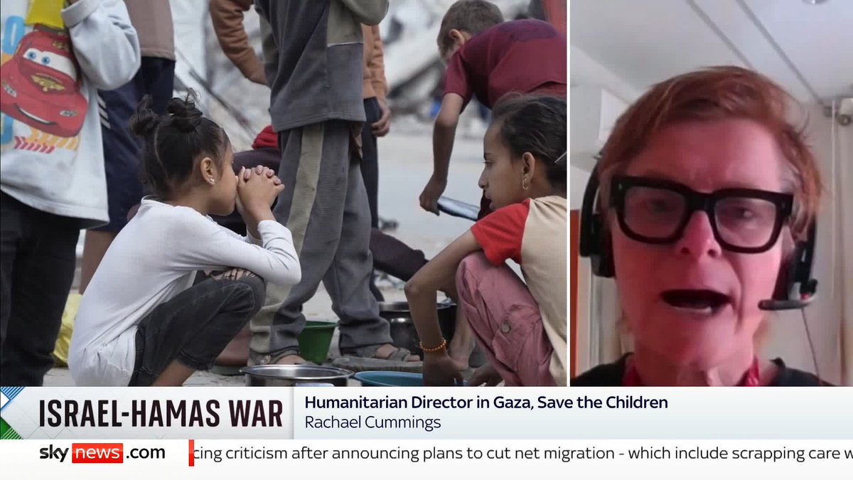 Save the Children humanitarian director Rachael Cummings says children in Gaza are 'eating grass' to survive. 📺 Sky 501, Virgin 602, Freeview 233 and YouTube