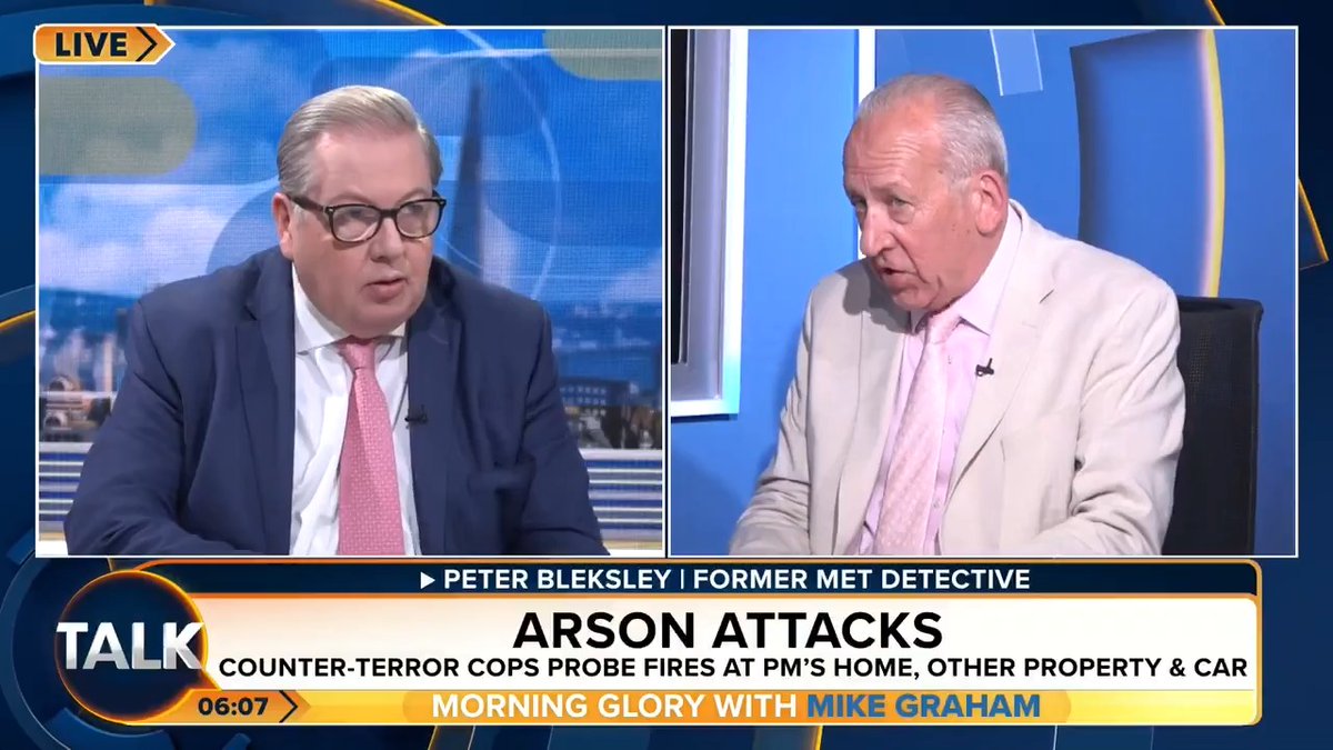 Ex-Met detective Peter Bleksley says all signs look to a petrol bomb being thrown at PM Keir Starmer's house, as a man is arrested for arson. "He's managed to upset the entire spectrum of the Labour Party, so many millions of people with everything he has done!" @iromg
