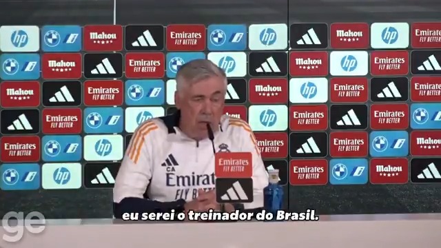 Ancelotti confirma que é o novo técnico da Seleção Brasileira: "A CBF emitiu este comunicado… É oficial. A partir do dia 26 eu serei o treinador do Brasil." 🎥 ge
