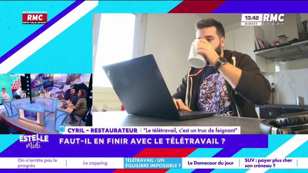 👩💻 Faut-il en finir avec le télétravail ? 📞 Cyril : "Le télétravail, c'est un truc de fainéants ! C'est symptomatique de la société actuelle : une société fainéante, "je m'en foutiste"... La journée de travail, ce n'est pas pour organiser sa vie perso !" #EstelleMidi