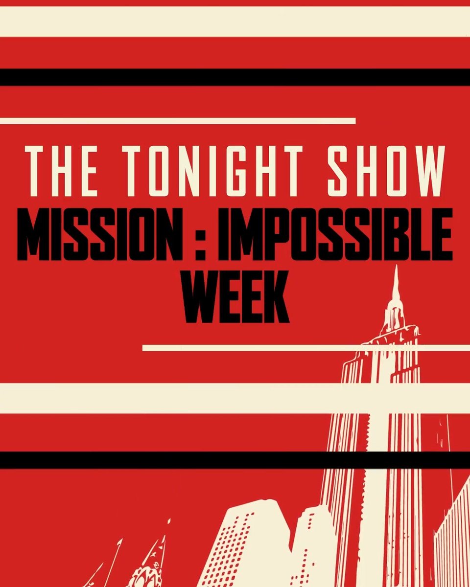 .Tom Cruise will be here on Monday 5/19 to kick off Mission: Impossible Week on The Tonight Show! Tuesday 5/20: Simon Pegg Wednesday 5/21: Pom Klementieff Thursday 5/22: Hayley Atwell Catch all the action at 11:35/10:35c on NBC Entertainment! Mission: Impossible #MissionImpossible #FallonTonight