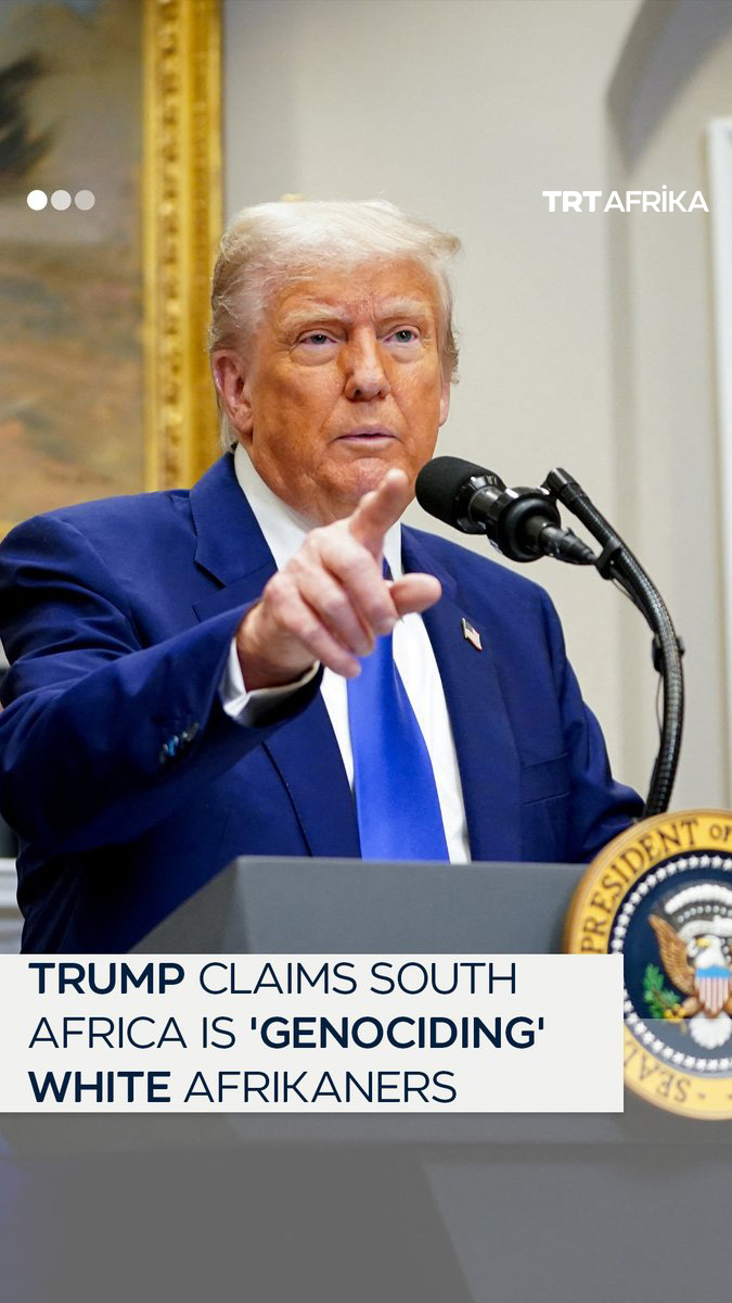 🚨Enorme! Après avoir affirmé que l'Afrique du Sud commettait un génocide contre les Afrikaners blancs , le Président Trump a menacé de boycotter le prochain sommet du G20 si l'Afrique du Sud continue ses crimes. Le gang des mondialistes s'effondre