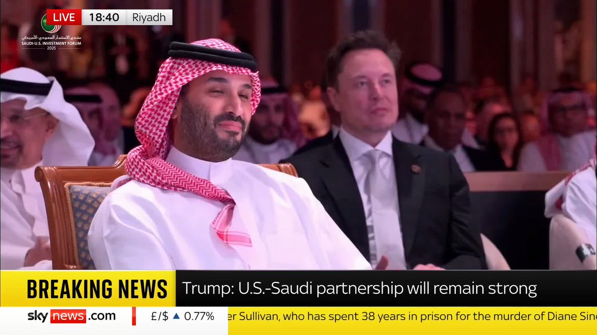 "We are rocking. The United States is the hottest country... with the exception of your country." Donald Trump outlines his administration's achievements during a speech in Riyadh - but tells the Saudi crown prince 'you're hotter'. Follow live:
