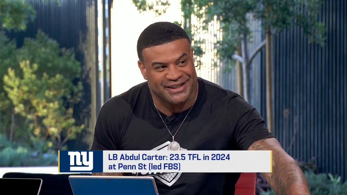 "He will be the Defensive Rookie of the Year." Shawne Merriman believes that Abdul Carter will have a fantastic rookie season for the New York Giants 👀