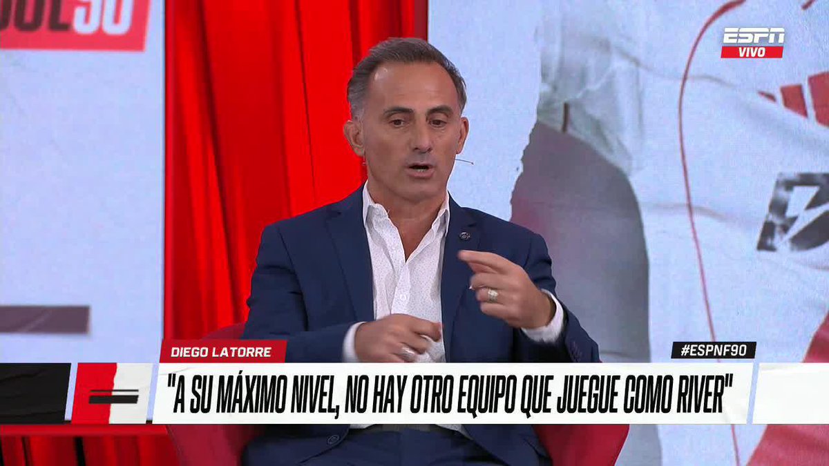 "RIVER A SU MÁXIMO NIVEL, NO HAY OTRO EQUIPO QUE JUEGUE MEJOR" Diego Latorre y la vara para medir al Millonario en el fútbol argentino. 📺 No te pierdas #ESPNF90 en vivo por #DisneyPlus
