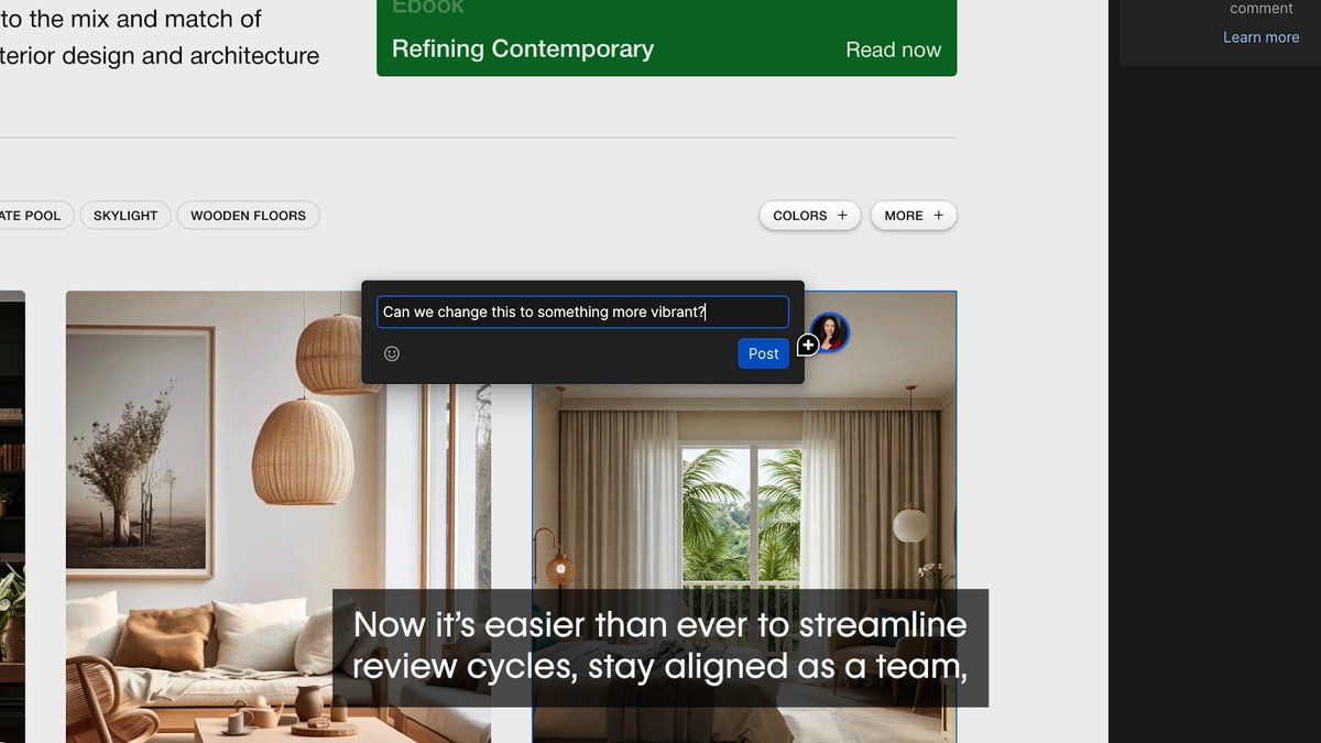 Commenting in Webflow just got a serious glow-up, thanks to some powerful updates built to streamline how you collaborate. Here’s what’s new: 💻 Now, you can enable custom code – like animations and forms – to run in both preview and comment modes, allowing everyone to provide feedback with full context. ⌨️ Review and refine content, right where it lives with on-canvas CMS commenting. ⚡️We’ve partnered with Zapier and Make to allow you to surface Webflow comment activity in tools like Slack, Asana, Jira, Notion, and more! 📝 We released comments APIs and a webhook to allow you to build integrations that connect Webflow comments to other tools. To learn more about these updates check out the blog here: