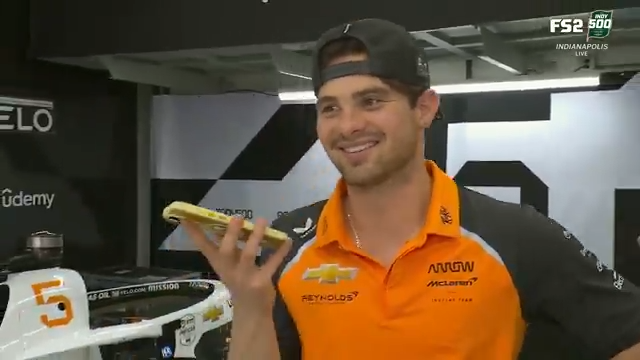 He's still on hold. Pato O'Ward has an #Indy500 helmet situation. #INDYCAR Kevin Lee | Arrow McLaren IndyCar Team