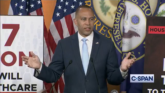 .Hakeem Jeffries: "A $400 million flying palace is an unconstitutional gift to this president or any president if it is not explicitly approved by the U.S. House of Representatives and U.S. Senate...it's an embarrassment."